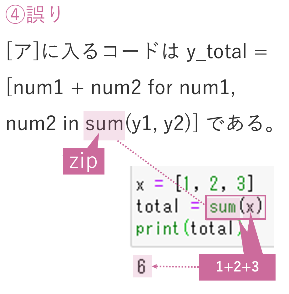 第1回_Python3データ分析模試_第30問選択肢④